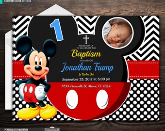 Mickey Mouse Baptism Invitations 5