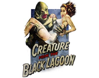 T-Shirt: CREATURE From The BLACK LAGOON -Film Poster / retro inspired by LazyCarrot / gothic steampunk boho - birthday christmas gifts movie