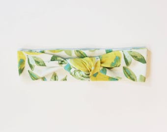 Lemon Top Knot Headband/knotted headband/baby headband/toddler headband/newborn headband/kids headband/adult headband