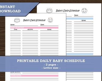 Baby schedule | Etsy