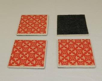4 Piece Ceramic Tile Coasters