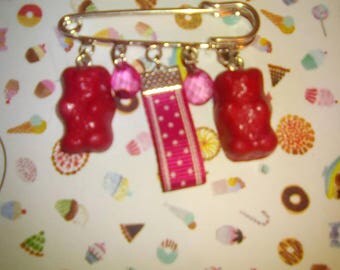 Candy bear brooch