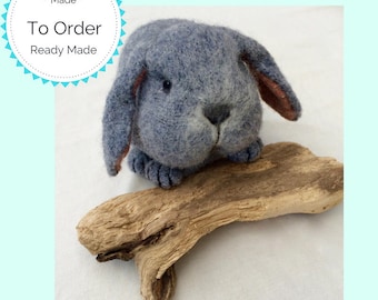 Lifelike Knitted and felted Lop Eared Rabbit