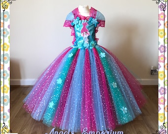Princess Poppy The Troll Inspired Tutu Dress. Sparkly Costume Dressing Up Fancy Dress Party Wear Birthday Dress Pageant Gala Ball Gown Tutu.