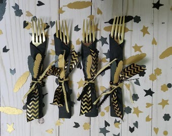 Young Wild and Three Birthday Party Flatware Black and Gold Wild and Three Banner Where the Wild Things Are Decorations Tribal Decor Ideas
