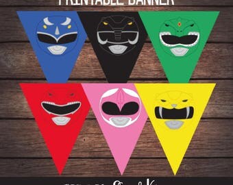Power Ranger Birthday Banner, Power Ranger Party Banner, Power Ranger Birthday Party, PowerRanger Printable, Digital File