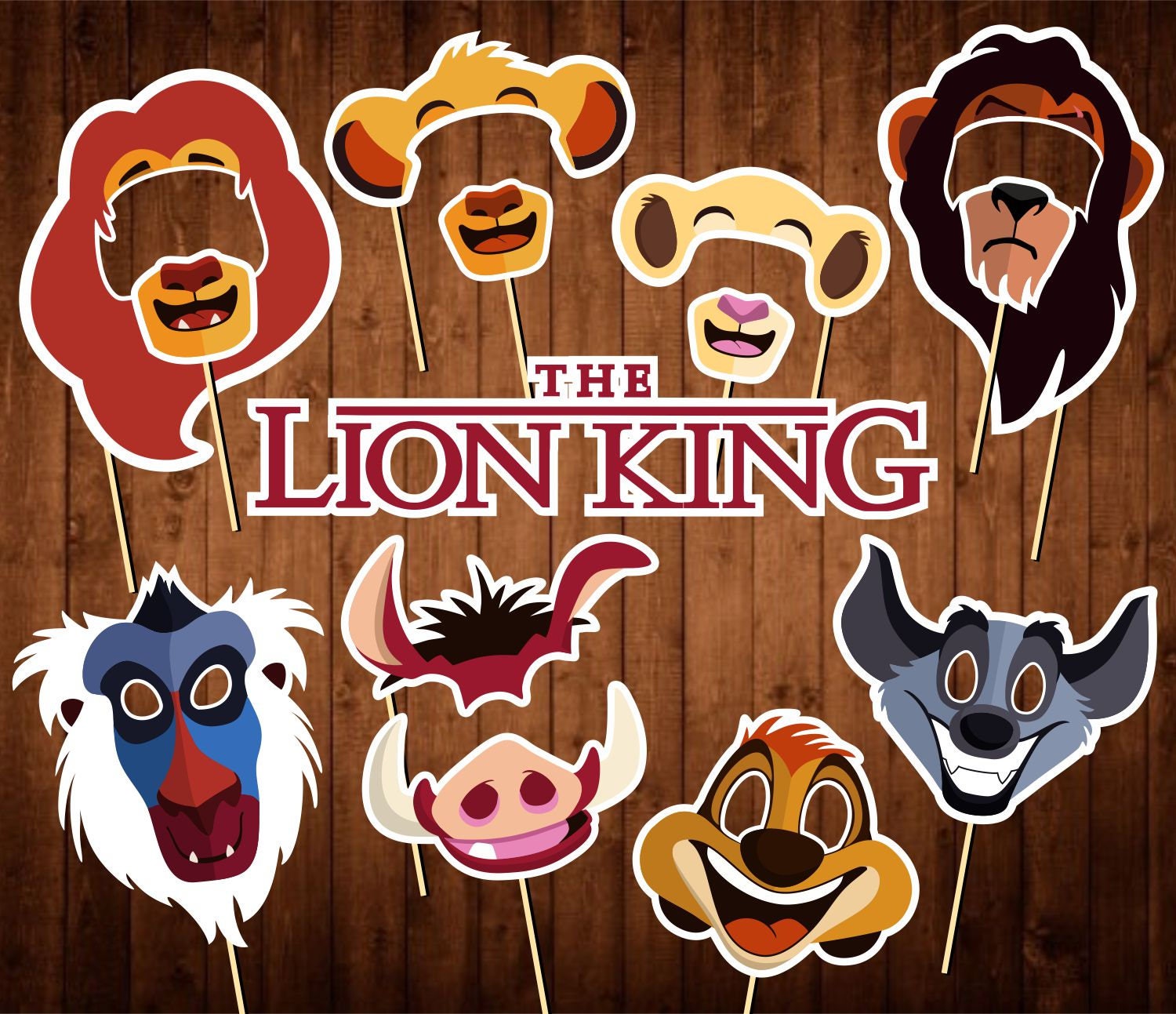 Disney Lion King Photo Booth Props Printable PDF Lion King
