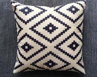 Black White Diamond Geometric Cushion Cover, Pillow Cover, Decorative Cushion, Throw Pillow, 45cm