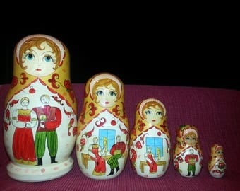 Signed Russian Nesting Dolls--1999