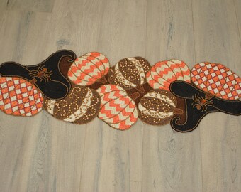 Halloween Table runner handmade, table runner wedding, table runner pumpkin, table runner gold, beaded table runner, Christmas table runner
