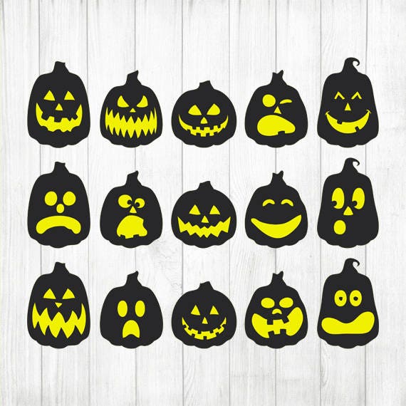 Download INSTANT DOWNLOAD Pumpkin Face Svg Pumpkin Faces Clipart