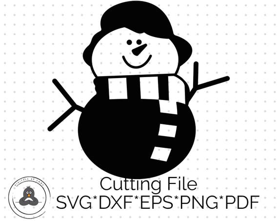 Download Cute Snowman Silhouette SVG & Dxf Cutting Files for Cricut
