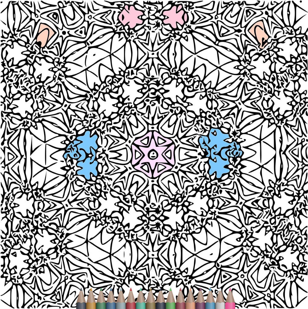 Adult Coloring Pages Kaleidoscope zentangle art Printable