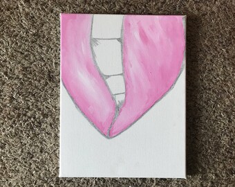 Lips painted on canvas with acrylic paint.