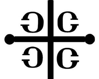 Serbian/ Orthodox cross vinyl decal, car decal