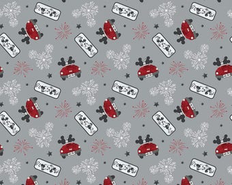 Mickey and Minnie Fabric, Disney Fabric, Fabric by the yard, Paris, Romantic Drive, Mickey Mouse Fabric, Minnie Mouse Fabric, TheFabricEdge