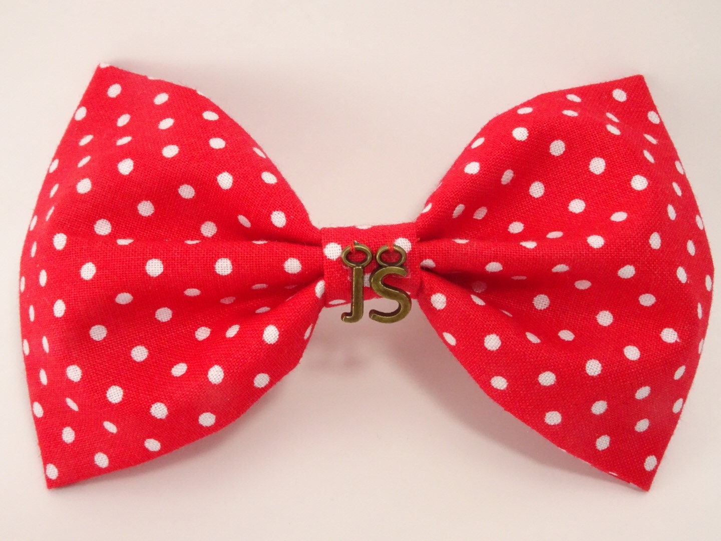 Fabric Bow Red Polka Dot Bow 100 Cotton Fabric Bow Red