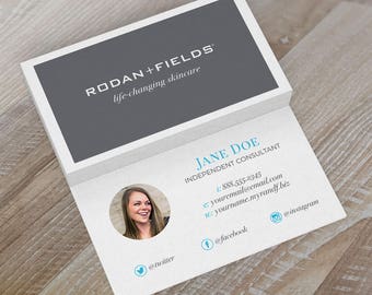 Rodan & Fields Business Cards - "CEO" Two-Sided Grey and Blue with Picture