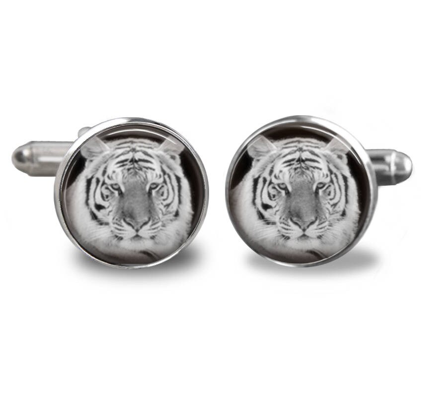 Tiger cufflinks cat cufflinks animal cufflinks tiger gift mens