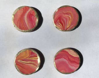 SALE! Sunset Marble Magnet Set - 4 pcs - Ready To Ship!