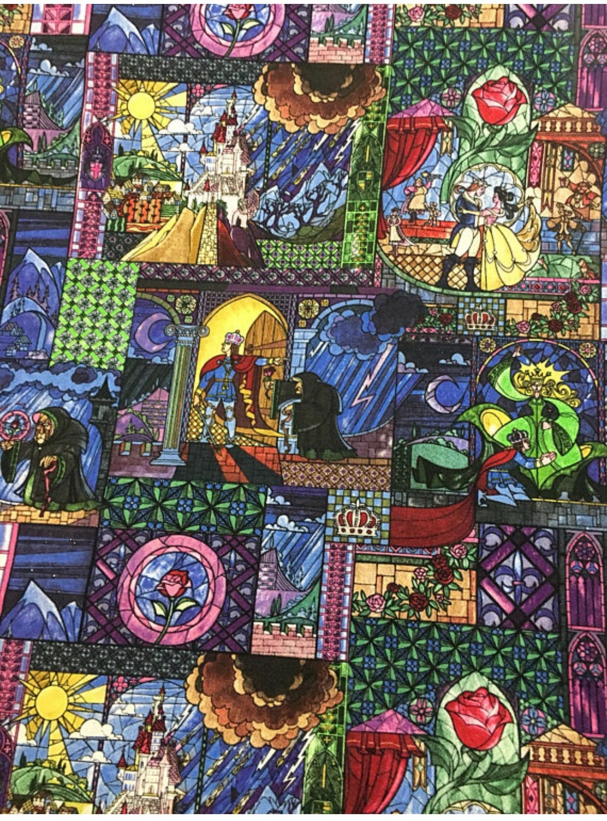 Disney Beauty and the Beast fabric, disney fabric, belle fabric