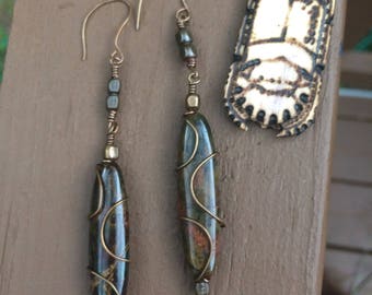 Supreme Nurturer: Jasper egyptian amulet earings