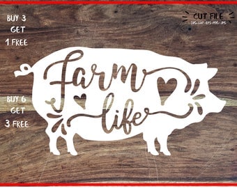 life is better with a pig svg dxf file instant download stencil silhouette cameo cricut clip art animals commercial use, pig svg