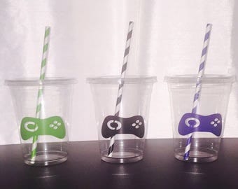 Video Game Party Cups, Birthday Cups, Gamer