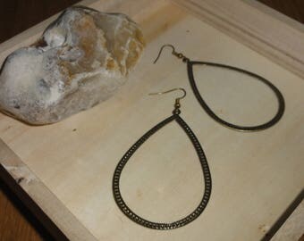 Earrings drops giant brass