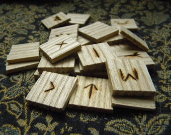 Ash Wood Tiles Elder Futhark Runes