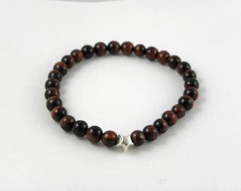 Bracelet elastic red Tiger eye