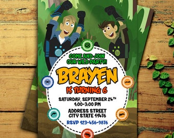Wild Kratts Birthday, Wild Kratts Invitation, Wild Kratts Birthday Invitation, Wild Kratts Invite, Wild Kratts Party, Wild Kratts Printable