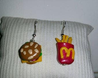McDonald's earrings (Burger and fries)