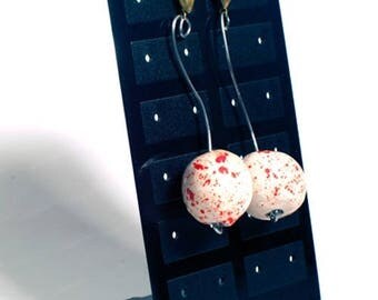 DANGLE EARRINGS, CERAMIC D RING