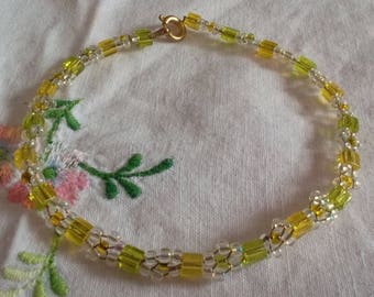 Bracelet Crystal beads and yellow