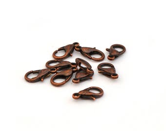 10 lobster brass clasp 12 x 6 mm