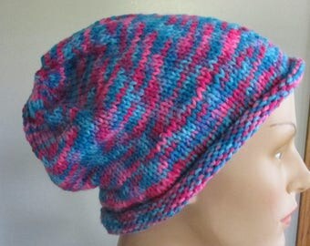Knit slouch hat, slouchy beanie