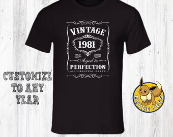 36th Birthday Shirt For Men - Vintage 1989 "Aged To Perfection" Customizable Racing Theme Tee