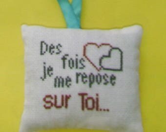 You and me hand - embroidered door pillow