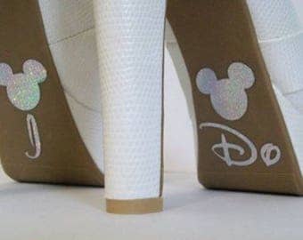 Sparkling Disney Wedding i do shoe sticker decals Minnie Mickey