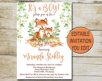 Fox baby shower | Etsy