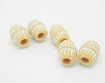 10 x 11mm beige tube (l1238) Pearl