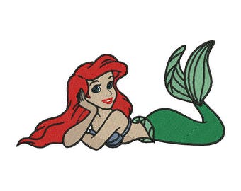 Little Mermaid Embroidery Design - 4 SIZES