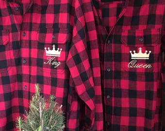 his and her matching flannel shirts