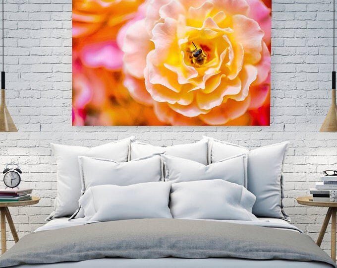 Beautiful Pink Rose, beautiful canvas, flower, cute, canvas, Interior decor, room design, print poster, art picture, gift