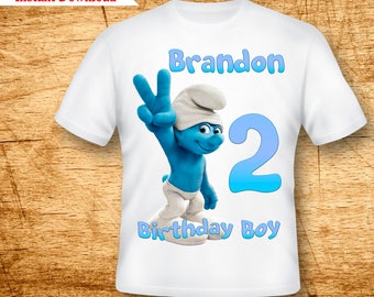 smurf birthday shirt