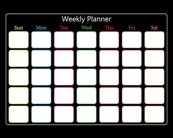 weekly kids calendar schedule activity chore chart