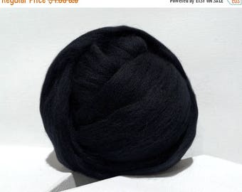 ROVING SALE Merino Roving, Needle Felting wool, Spinning Fiber, Black, Merino wool, felting wool, black wool, black roving, black Merino