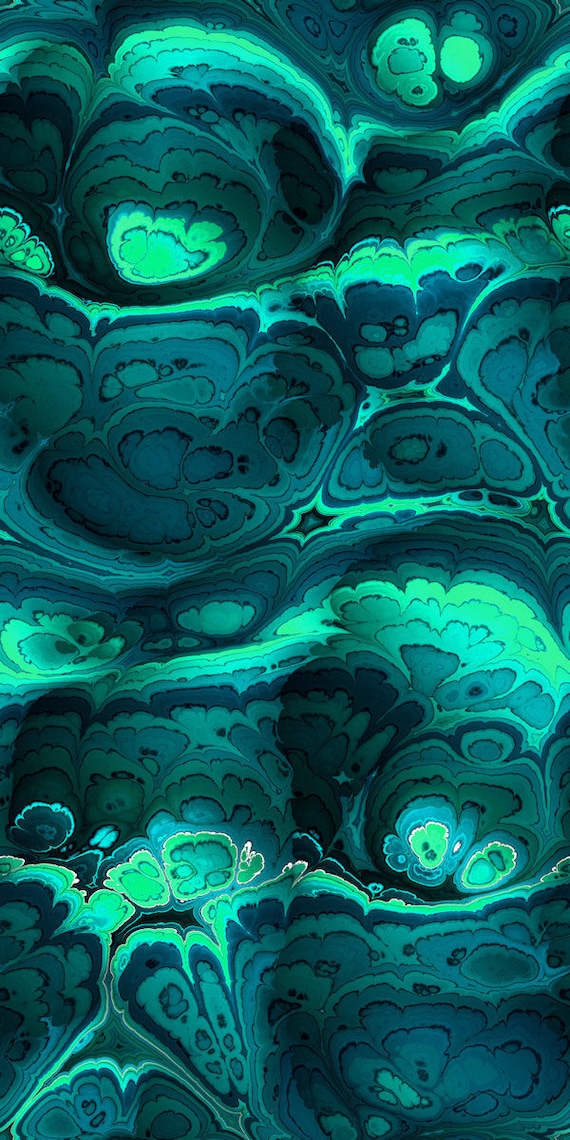 Jade Sample SALE Textile Art Gorgeous Silky Satin Fabric Fiber Art Rich Marble Green Blue