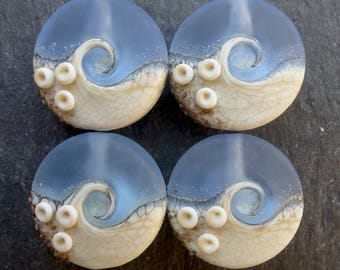 Lampwork Small Focals Sprees (4) Blue
